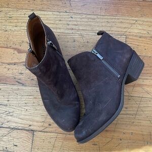Lucky Brand Brown Distressed Booties Size 8.5
